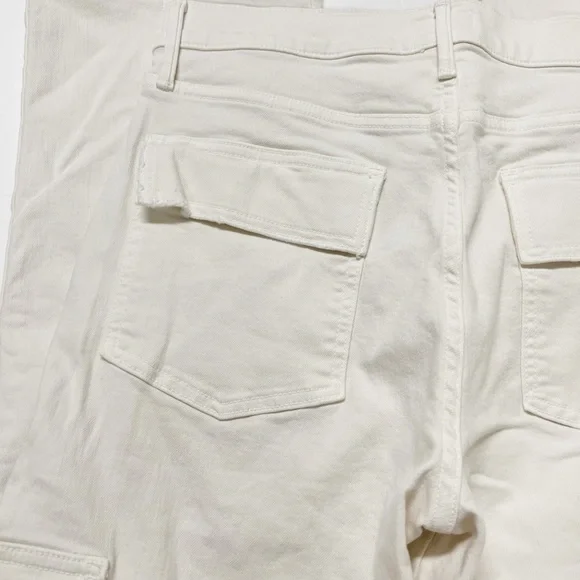 MOTHER Denim Womens Cream Puffs The Rambler Cargo Ankle High Waist Jean Size 29